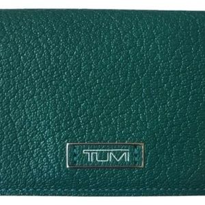 Tumi Blue Teal Foldable Card Case Wallet